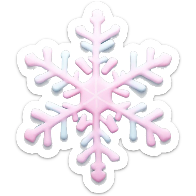 pastel pink snowflake  sticker