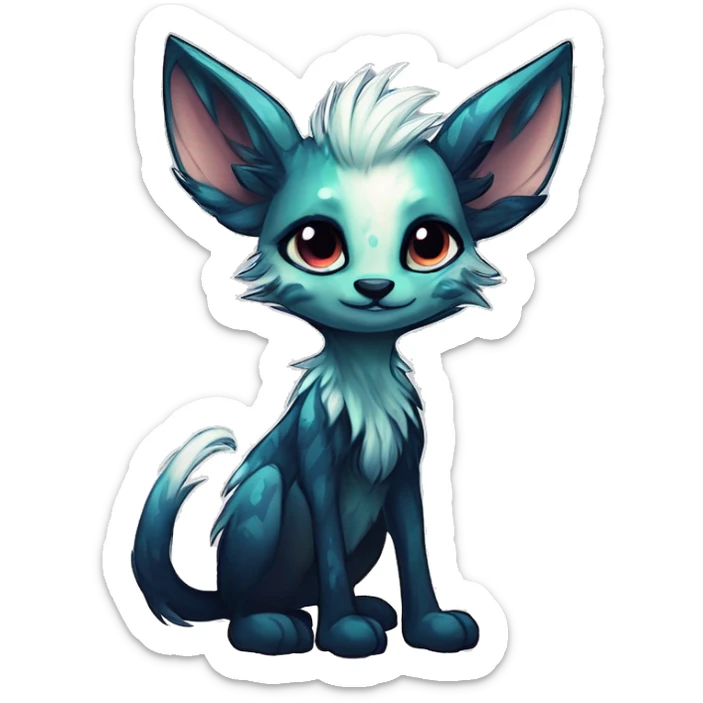 Cool cute Kawaii edgy fantasy shiny animal  fursona Fionbri vernid by griffsnuff & LiLaiRa & Falvie full body sticker