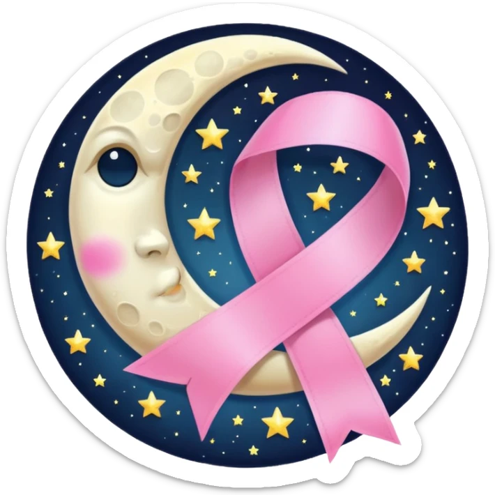 🌕🎀 this emoji ribbon set on the moon's head and don't change ribbon color sticker