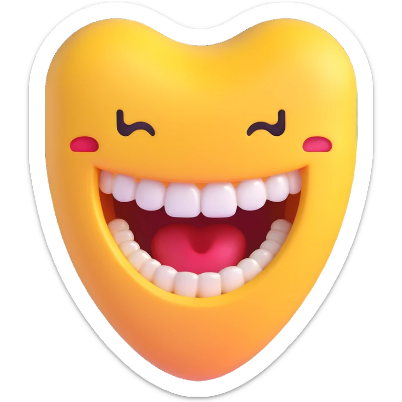 cartoon sticker of a gritting teeth emoji, colorful and cheerful style, no text, suitable for WhatsApp and Instagram, transparent background sticker