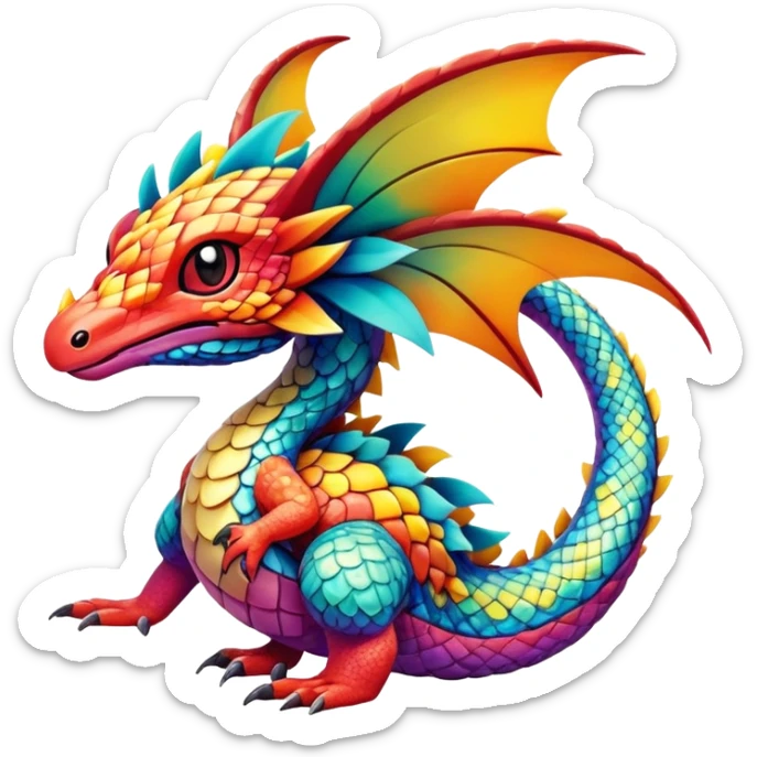 Colorful Exotic Pokémon-Fakémon-hybrid-creature (full body) sticker