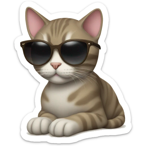Cat with sunglasses sticker