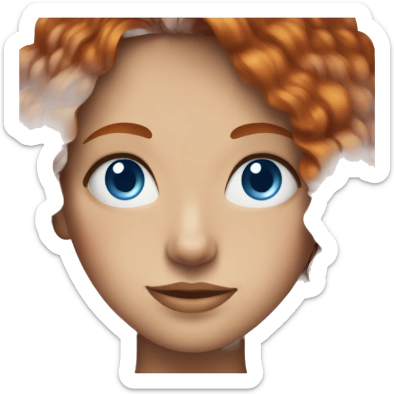 Adult female redhead with blue eyes and freckles. sticker