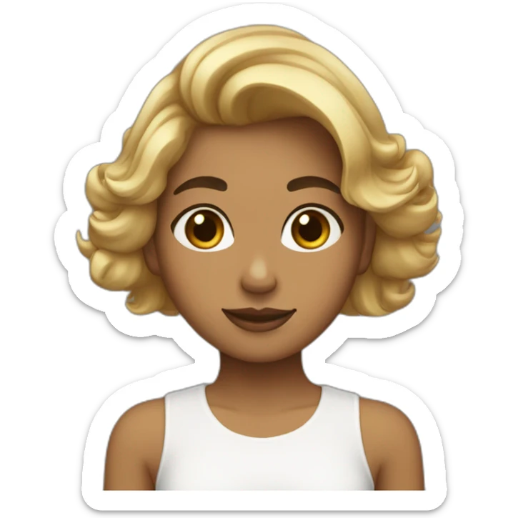 Chica cara hermosa, piel blanca, pelo negro y suelto sticker