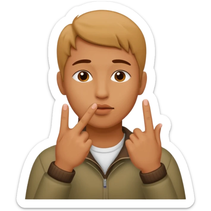 Classic emoji holding two fingers together he just kissed into the air in solitude sticker