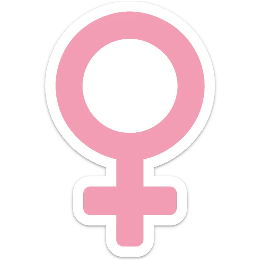 female gender symbol, flat pink, stripped-down minimalism, color icon style, suitable for Discord role icon sticker