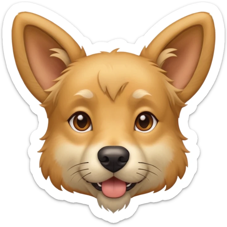 Vira lata caramelo claro pelo todo caramelo claro, de orelha em pé e pelo curto  sticker