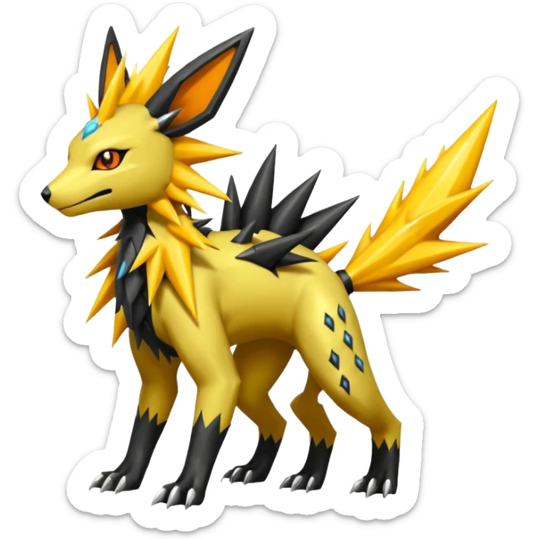Salandit-Zygarde-Electrike-Jolteon-Manectric-Fakémon-fusion, full body sticker