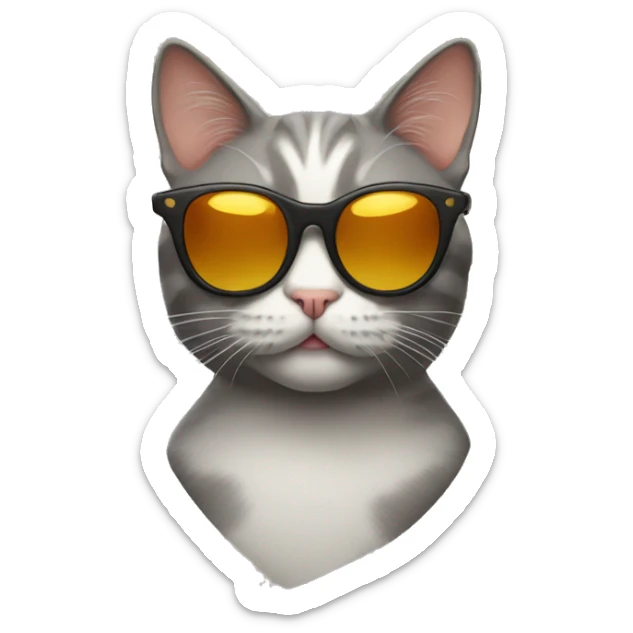 Cat with sunglasses sticker