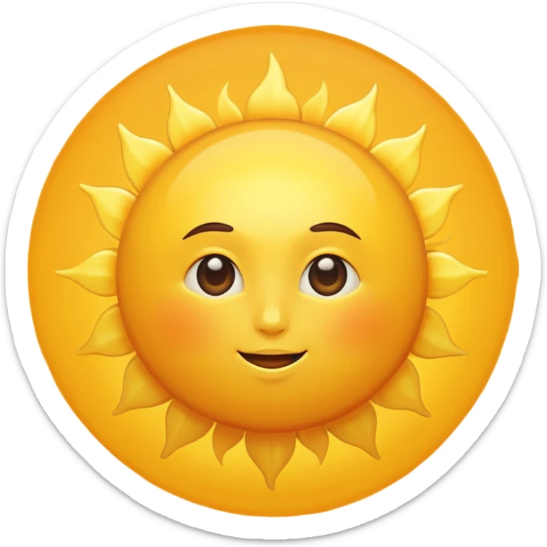 no facial features (no eyes, no mouth, no nose),a yellow sun, bright and shining sticker