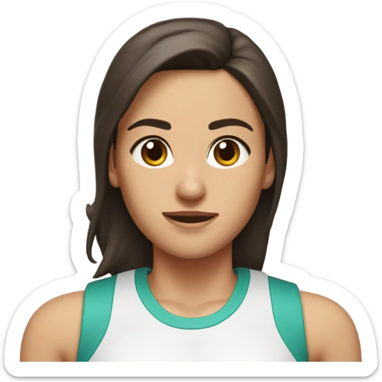 Gym Brunette with brown eyes and mold in the righ ￼cheek  sticker