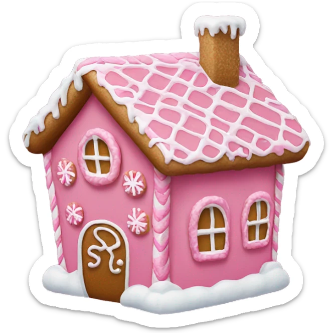 Pink gingerbread house sticker