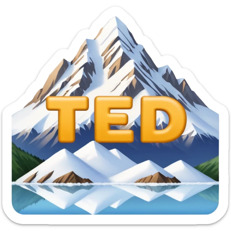 make me a emoji that has the name ted writen inside of a mountain range in new zealand and have the words nz writen under neath sticker
