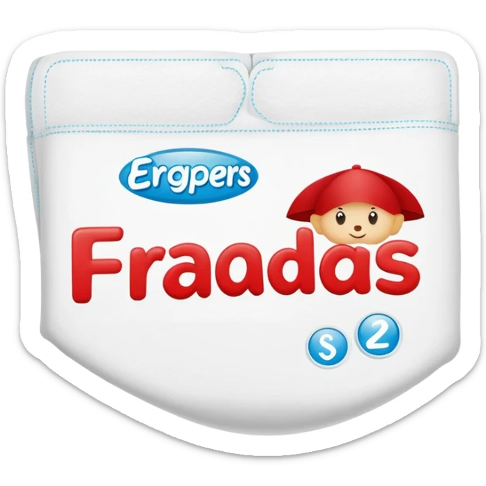 a simple drugstore sign for diapers, with the word "fraldas"simple red and white supermarket sign, with the word "fraldas" sticker