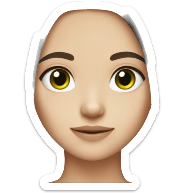 A girl with dark hair green eyes and fair skin sticker