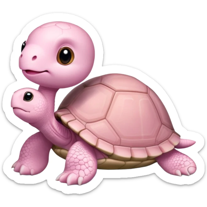 light pink turtle, cute, adorable, looks like a stuffed animal with no details in skin sticker