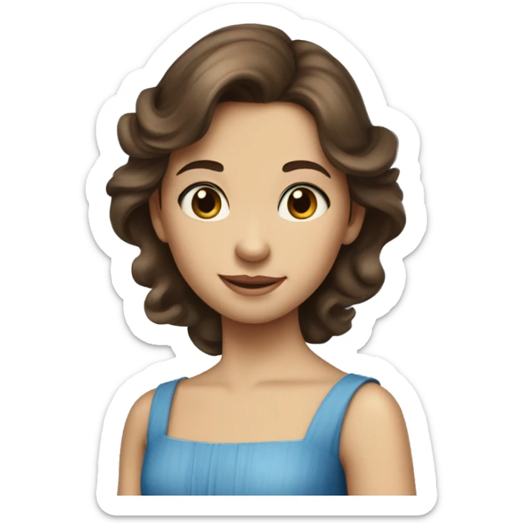 Girl with brown hair and blue dress from princess and the pauper sticker
