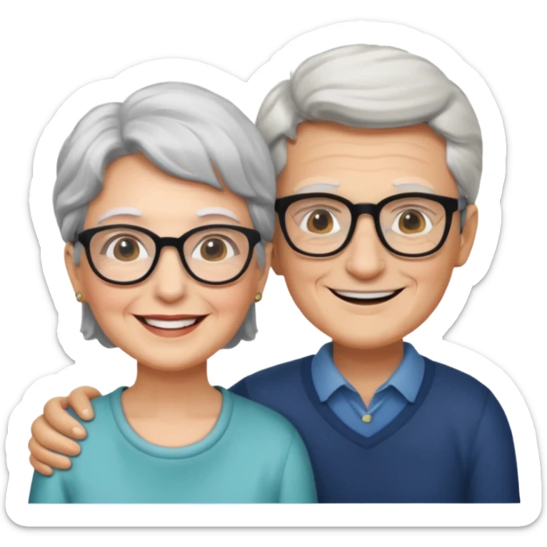 lo mismo que estas haciendo solo coloca alado de la abuela un hombre joven  sticker