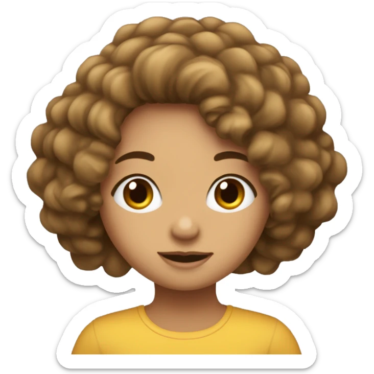 Fille avec des cheuveux bouclés avec des mèches blondes, brune, métisse qui est en colère  sticker