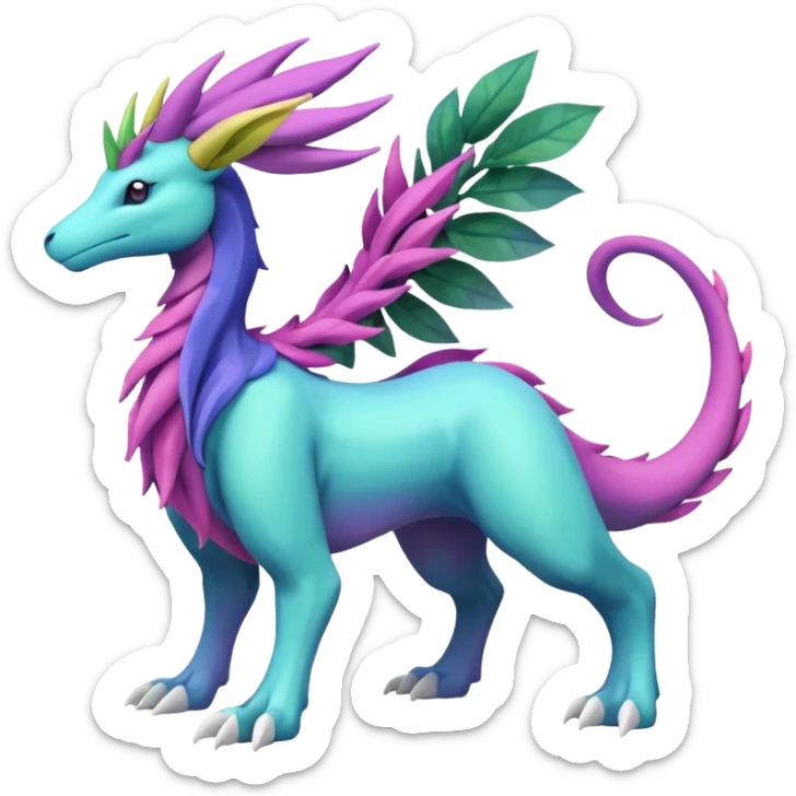Meganium-Amaura-Suicune-fakemon (full body) sticker