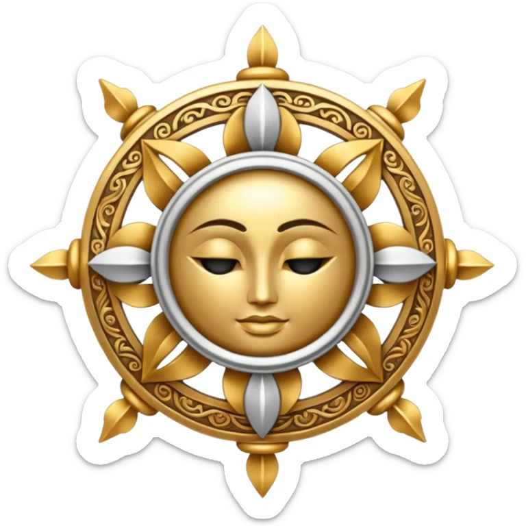 symbol of divine synergy between earth God, sun God, sea God and Death God sticker