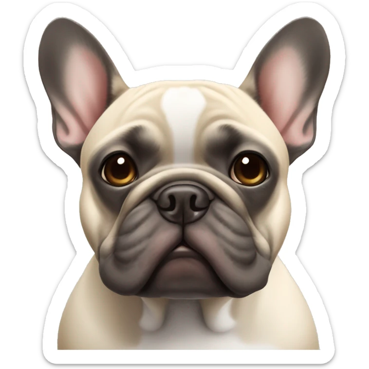 grey french bulldog alongside a dark brown French bulldog, best friends sticker