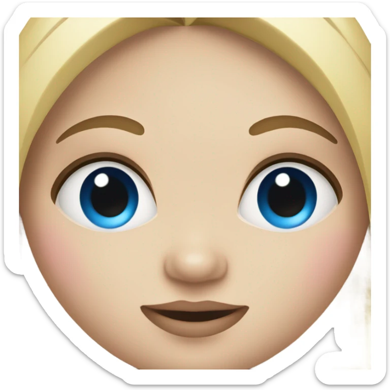 Fat girl with blonde straight hair and blue eyes sticker