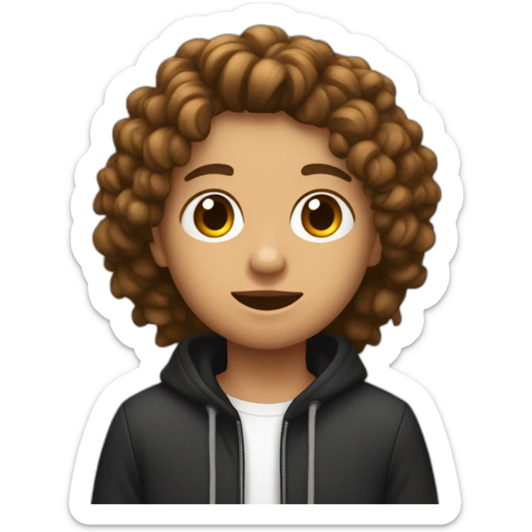 un adolescente con pecas, pelo castaño corto , guapo y con una camiseta negra sticker