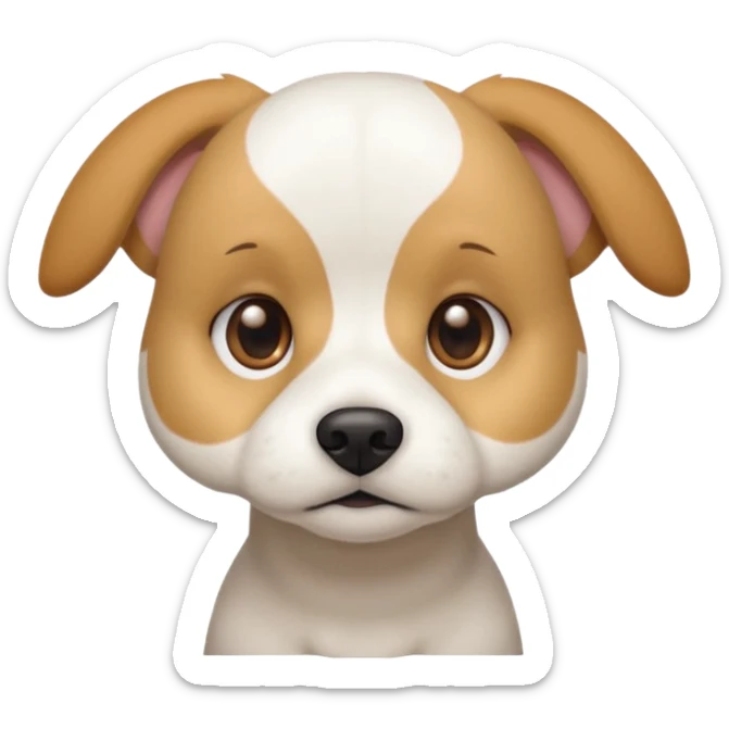 a white beagle x maltese x chi dog the size of a kelpie with light brown ears and a light brown patch on one eye sticker