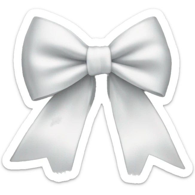 white satin bow sticker