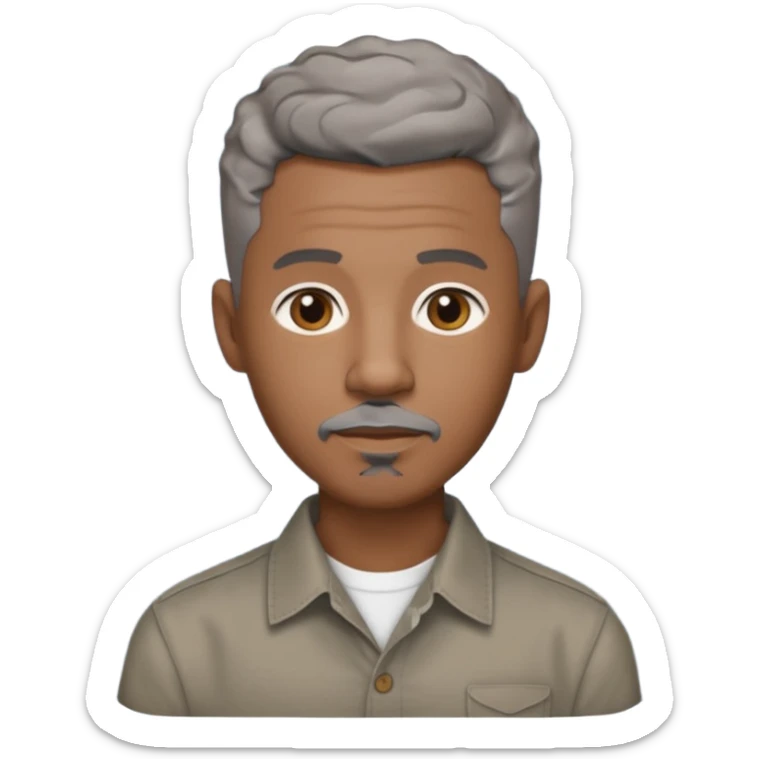 A cool debinaire black man with a very short wavy gray haired crew cut and a very short trimmed goatee. sticker