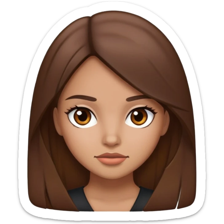 Girl with brown hair straight and baddie Latina sticker