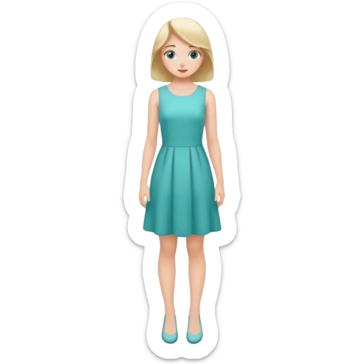 👗🧍‍♀️ merge this emojis the dress should be light teal on a girl full sticker