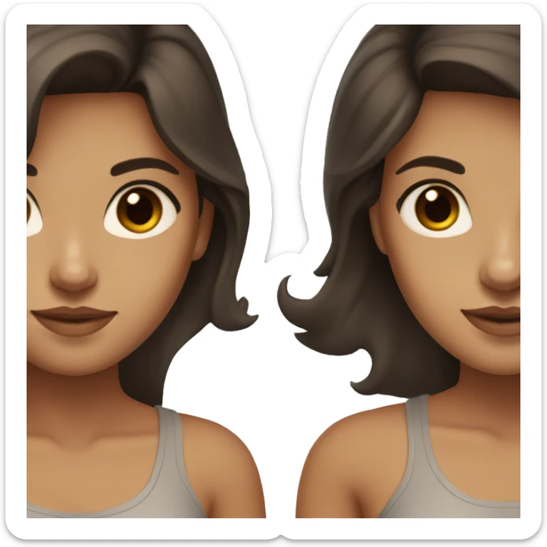 Women with dark brown hair with lightly tanned skin, and dark brown eyes sticker