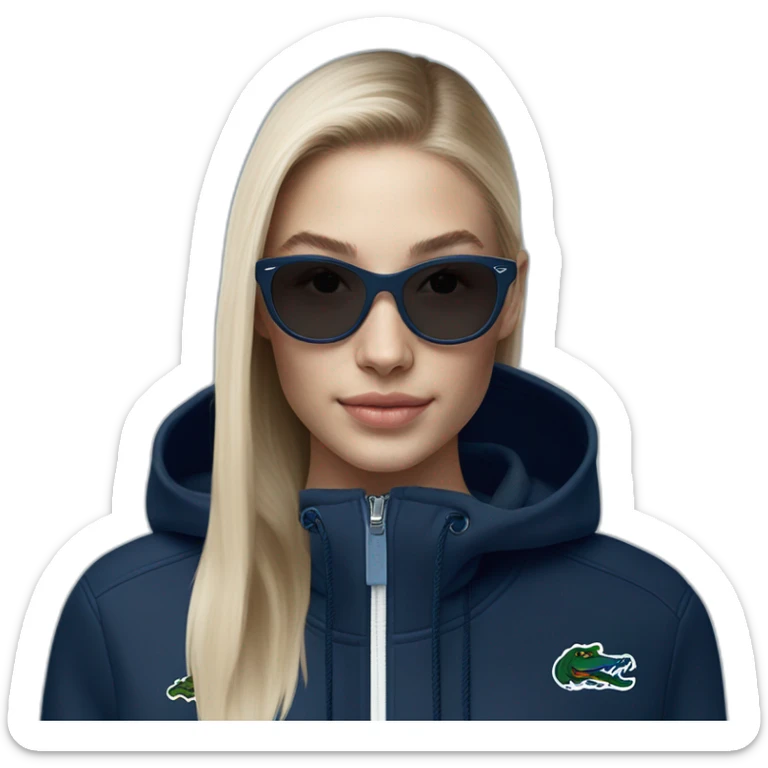 Lacoste bag girl with black lacoste hoodie e and blue oakley sportibe  sticker
