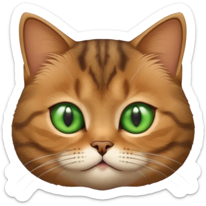 Face of a very cute Brown Tabby British Shorthair cat.Face of a very cute Brown Tabby British Shorthair cat. sticker