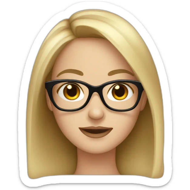 White Girl in black glasses sticker