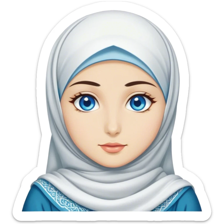 Turkish beautiful finish Konya girl blue eyes with hijab and cultured dress sticker