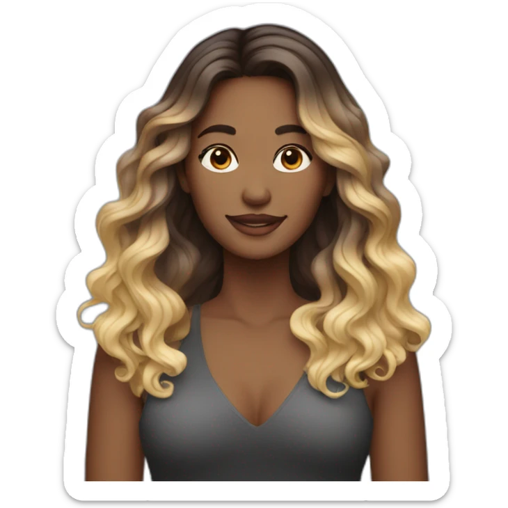 Long wavy ombré hair woman sticker