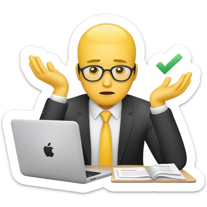 I want to make man's emoji. He is working at Venture Capital and has a lot of work. He is yellow man.  sticker