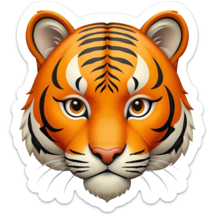 Tigre adulto feroz con la cara mas real no de caricatiraen la cima  sticker