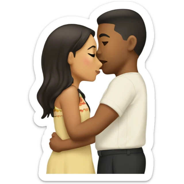 Samoan girl kissing Fijian boy sticker