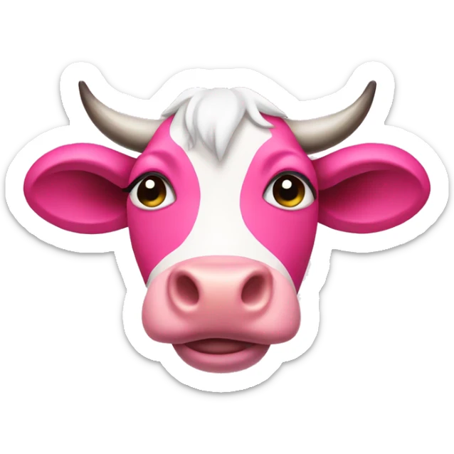 Pink cow sticker