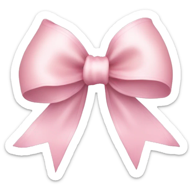 light pink ribbon bow sticker
