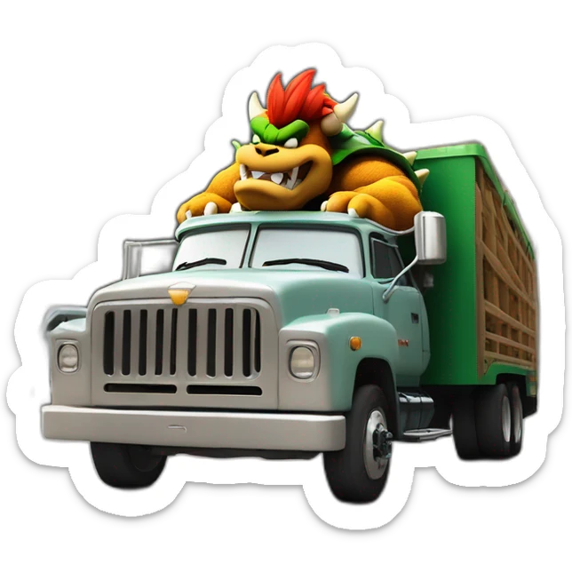 Bowser qui aspire une ville américaine cliché dans un camion sticker