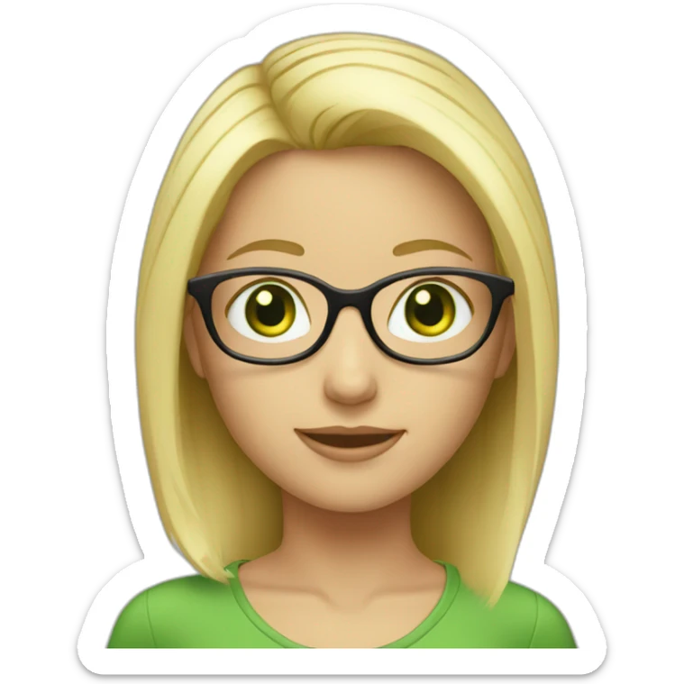blond-girl-with-glasses-and-green-eyes-and-short-hair sticker