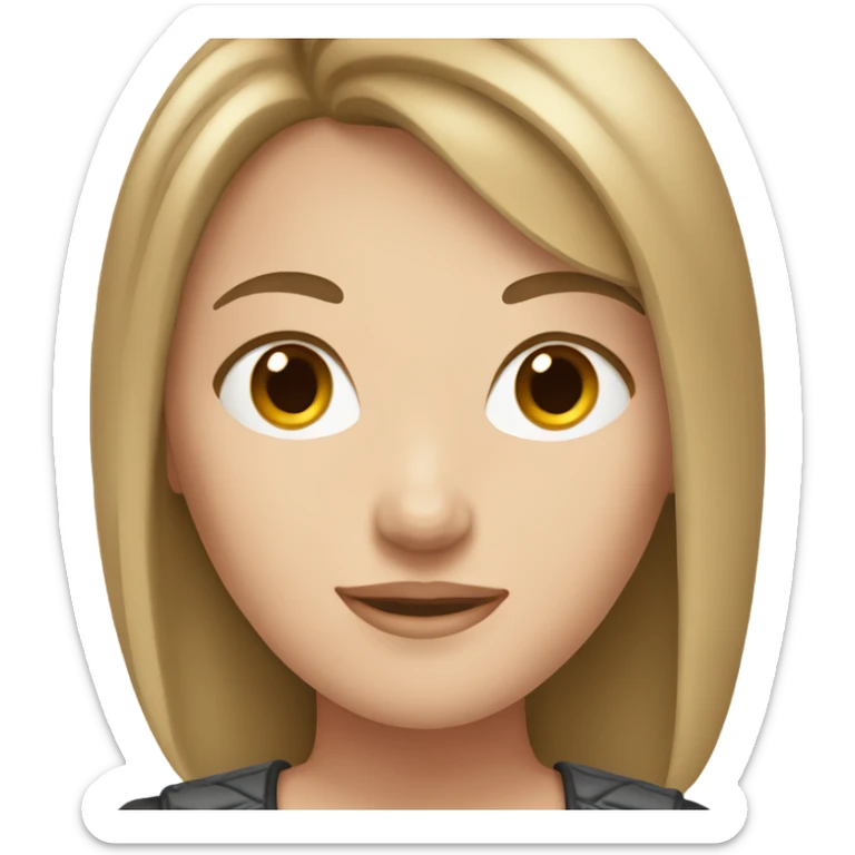 White girl with short straight brown hair sticker