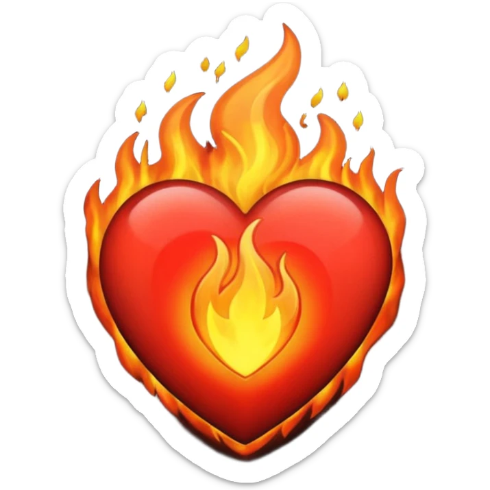 I want the emoji to be the heart on fire but make the heart black sticker