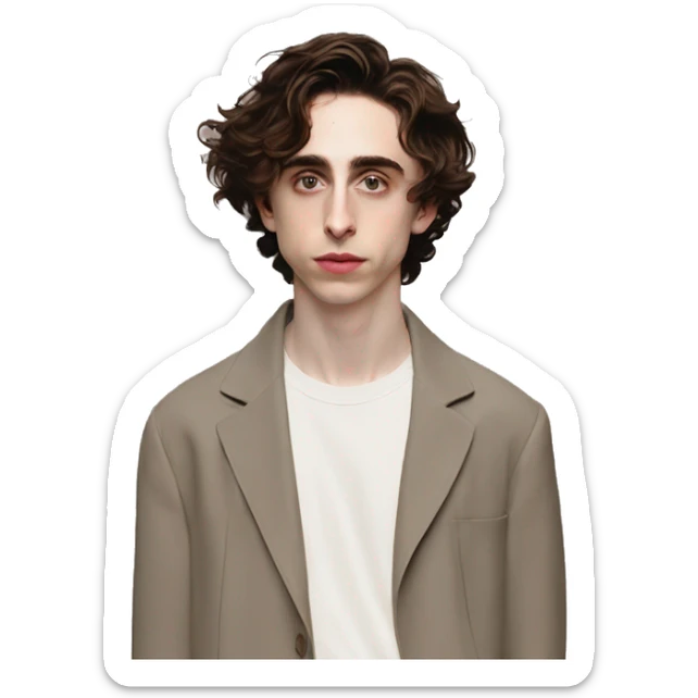 24	Feminine Timothee Chalamet	Androgynous short hair, thrift store fashion	British, actor, artsy	Artsy, philosophical, patient sticker