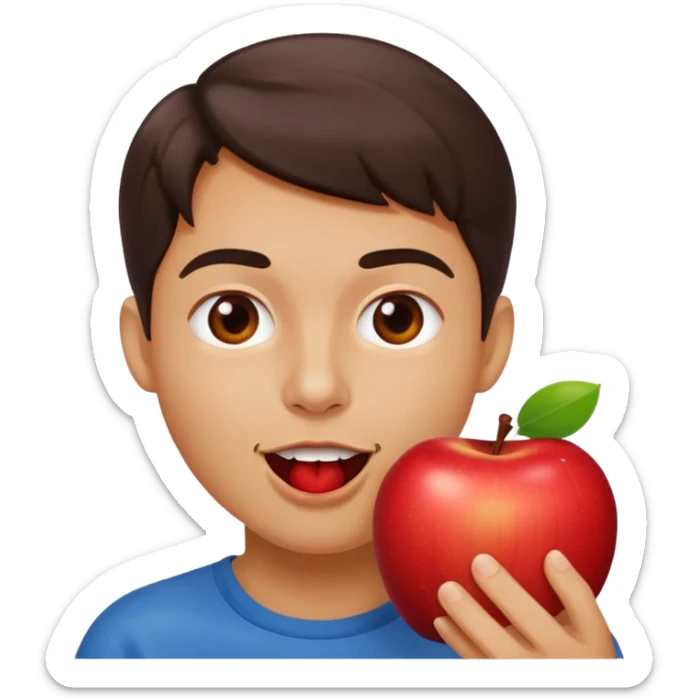 Eating apple sticker